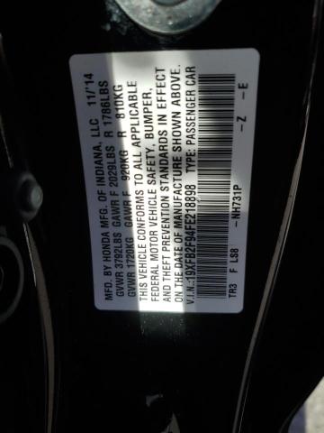 2015 HONDA CIVIC EXL - 19XFB2F94FE218898