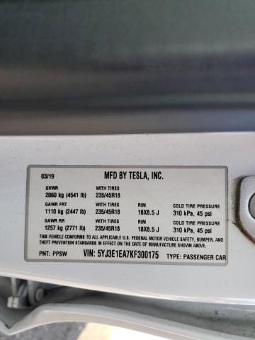 2019 TESLA MODEL 3 - 5YJ3E1EA7KF300175