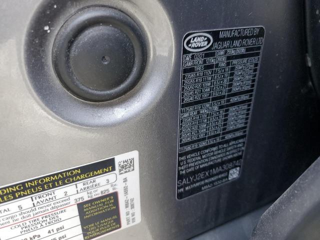 2021 LAND ROVER RANGE ROVE SALYJ2EX1MA308742