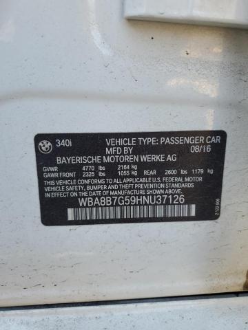 2017 BMW 340 XI WBA8B7G59HNU37126