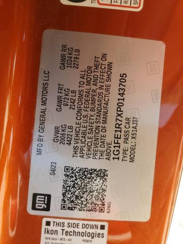 2023 CHEVROLET CAMARO LT1 1G1FE1R7XP0143705