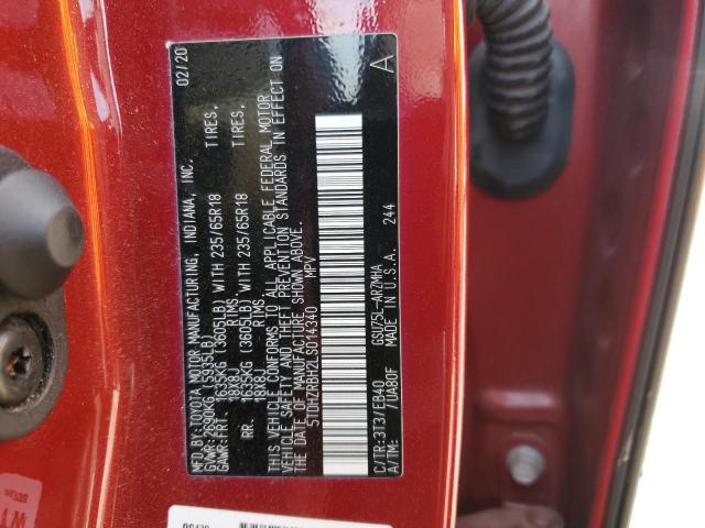 2020 TOYOTA HIGHLANDER - 5TDHZRBH2LS014340