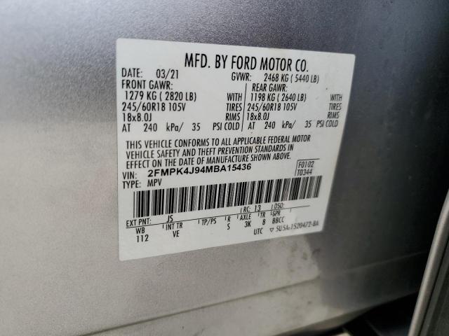 2021 FORD EDGE SEL - 2FMPK4J94MBA15436