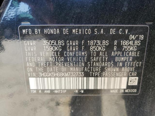 2019 HONDA FIT SPORT 3HGGK5H68KM732733