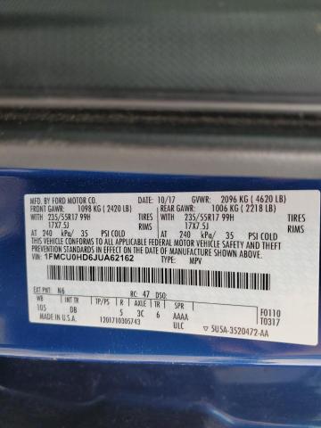 2018 FORD ESCAPE SEL - 1FMCU0HD6JUA62162