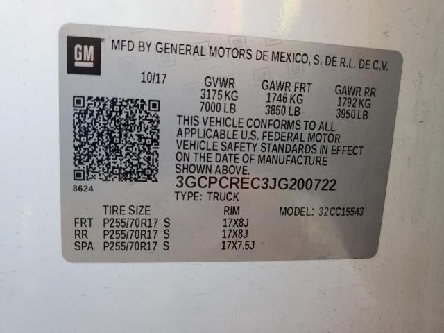 2018 CHEVROLET SILVERADO - 3GCPCREC3JG200722