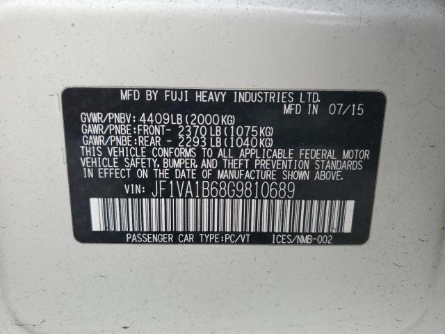 2016 SUBARU WRX JF1VA1B68G9810689