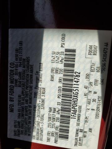2016 FORD FUSION SE - 1FA6P0HDXG5114782