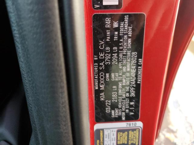 2022 KIA FORTE FE 3KPF24AD4NE478028