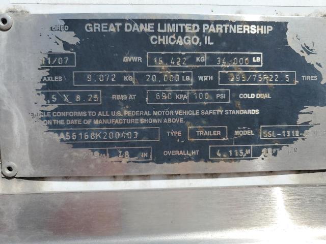 2008 GREAT DANE TRAILER #3130597909