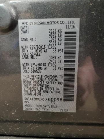 2017 NISSAN ROGUE SV - 5N1AT2MV1HC760098