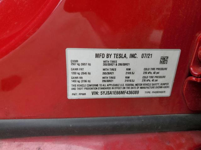 2021 TESLA MODEL S - 5YJSA1E66MF436089
