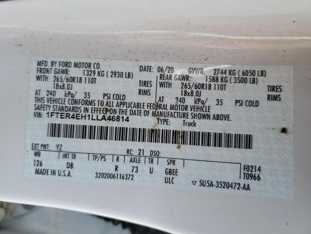 2020 FORD RANGER XL - 1FTER4EH1LLA46814