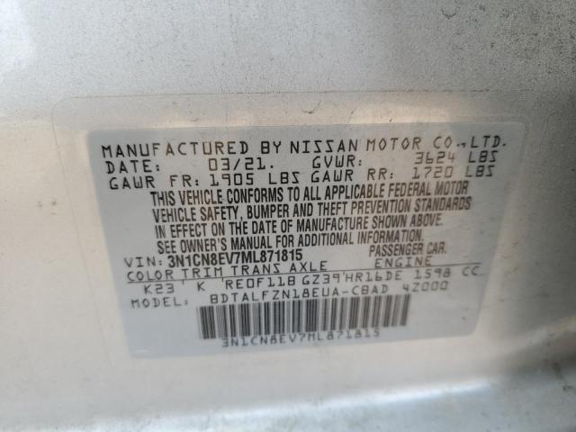 2021 NISSAN VERSA SV - 3N1CN8EV7ML871815