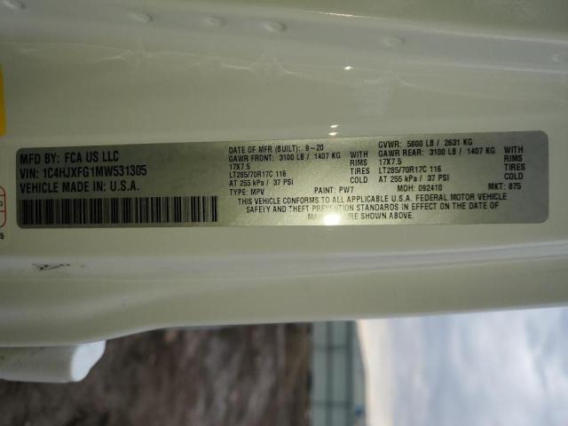 2021 JEEP WRANGLER U - 1C4HJXFG1MW531305