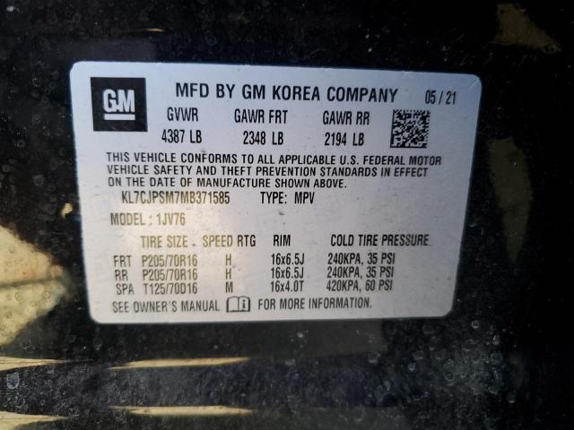 2021 CHEVROLET TRAX 1LT - KL7CJPSM7MB371585