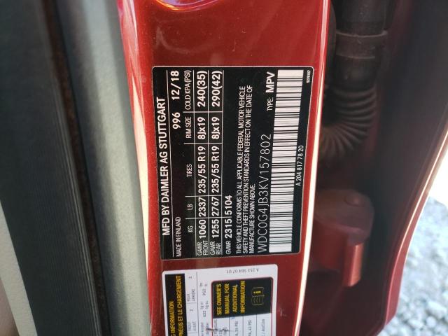 2019 MERCEDES-BENZ GLC 300 - WDC0G4JB3KV157802