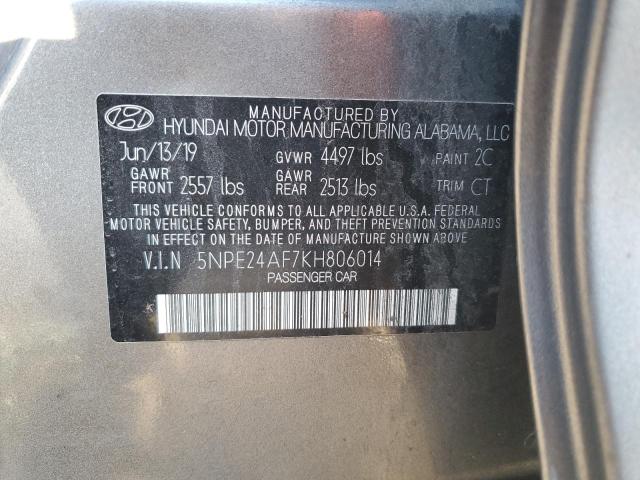 2019 HYUNDAI SONATA SE 5NPE24AF7KH806014