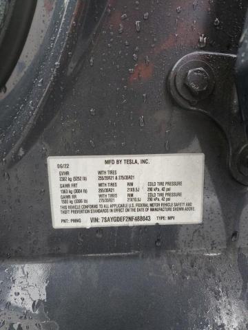 2022 TESLA MODEL Y - 7SAYGDEF2NF488043