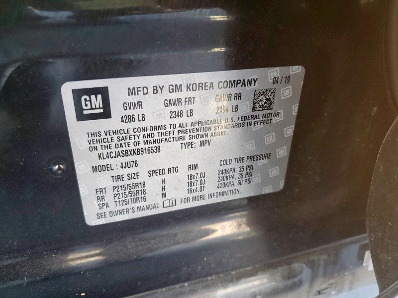 2019 BUICK ENCORE PRE - KL4CJASBXKB916538