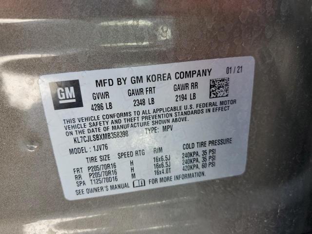 2021 CHEVROLET TRAX - KL7CJLSBXMB358398