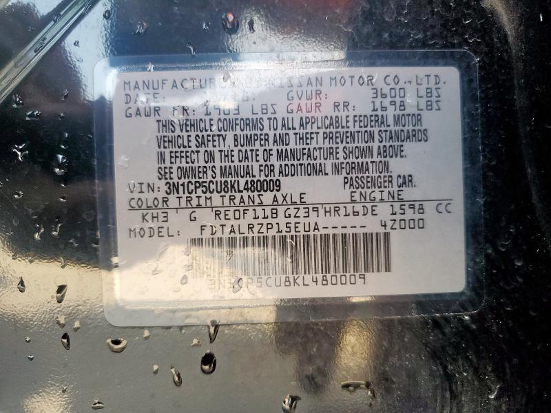 2019 NISSAN KICKS S - 3N1CP5CU8KL480009