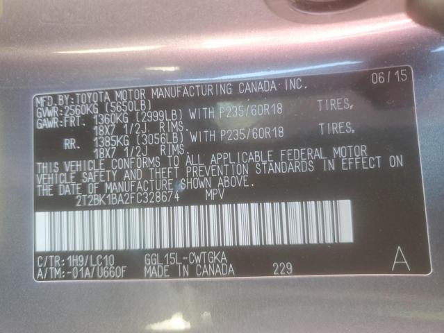 2015 LEXUS RX 350 BAS - 2T2BK1BA2FC328674