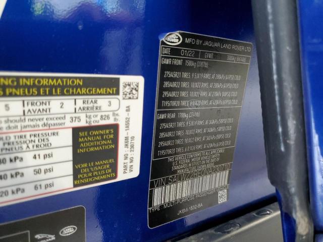 2022 LAND ROVER RANGE ROVE SALWZ2RE0NA230710