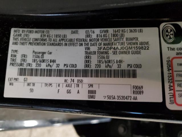 2016 FORD FIESTA S - 3FADP4AJ0GM159822