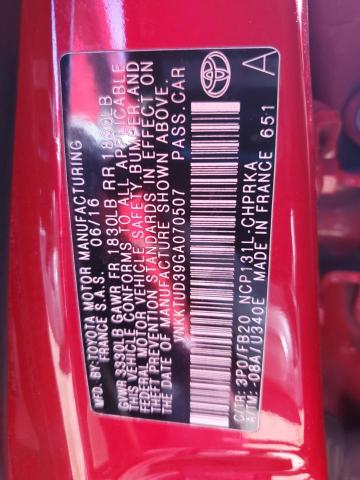 2016 TOYOTA YARIS L - VNKKTUD39GA070507