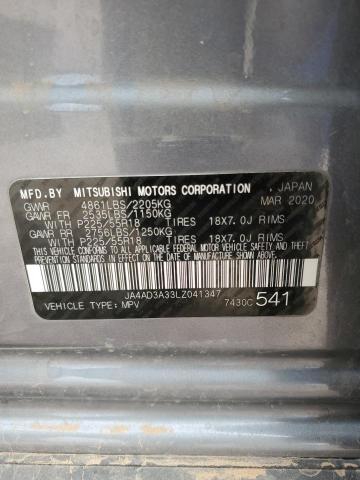 2020 MITSUBISHI OUTLANDER JA4AD3A33LZ041347