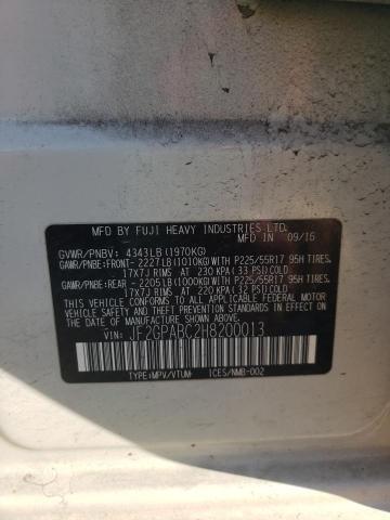 2017 SUBARU CROSSTREK - JF2GPABC2H8200013