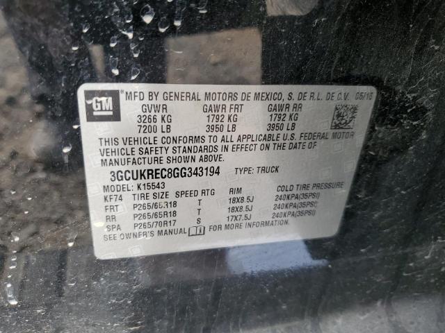 2016 CHEVROLET SILVERADO - 3GCUKREC8GG343194