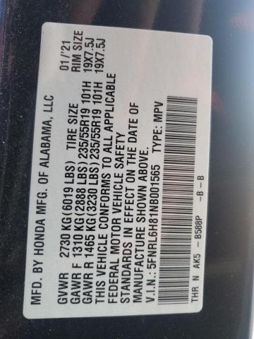 2022 HONDA ODYSSEY VA - 5FNRL6H81NB001565