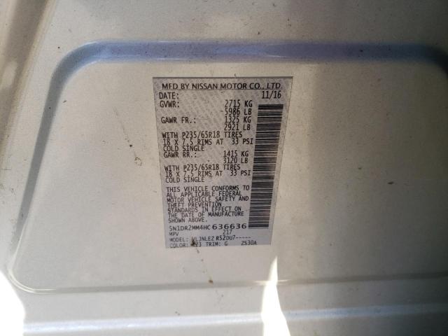 2017 NISSAN PATHFINDER S 5N1DR2MM4HC636636