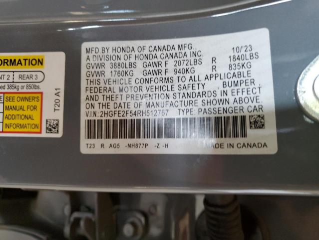 2024 HONDA CIVIC SPOR - 2HGFE2F54RH512767