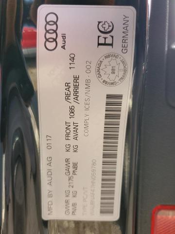 2017 AUDI A4 PROGRES WAUBNAF47HN059780