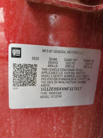 2022 CHEVROLET MALIBU PRE - 1G1ZE5SXXNF117517