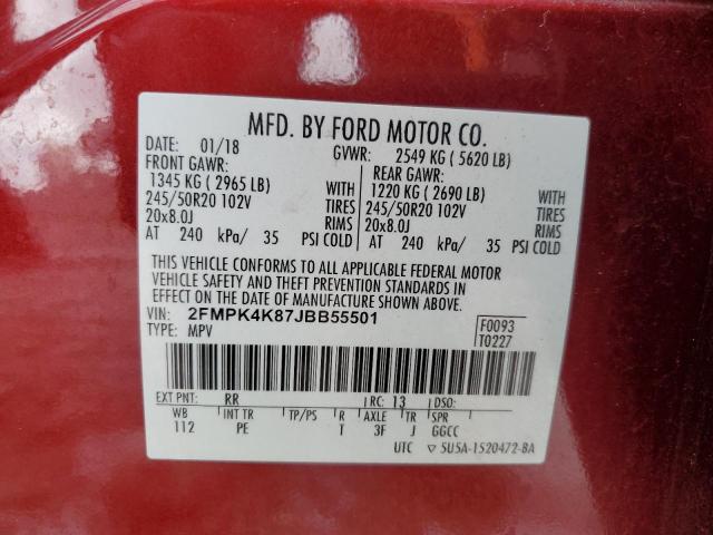 2018 FORD EDGE TITAN - 2FMPK4K87JBB55501