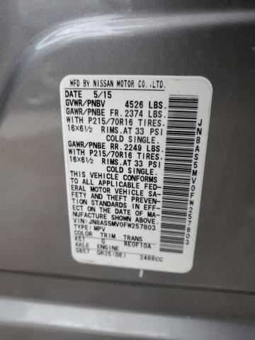 2015 NISSAN ROGUE SELE - JN8AS5MV0FW257803