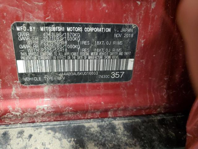 2019 MITSUBISHI OUTLANDER - JA4AR3AU5KU016603