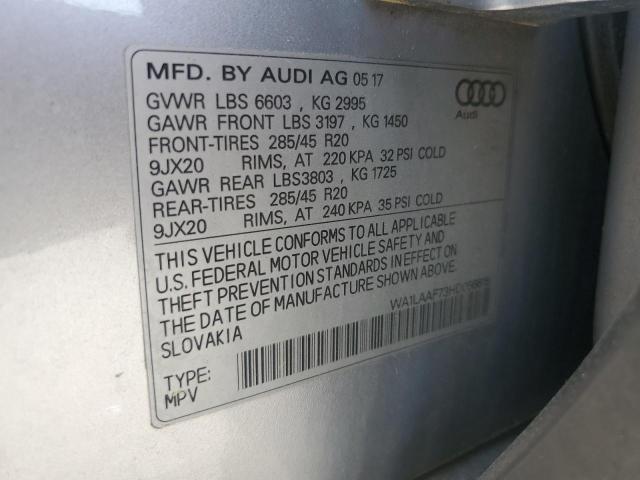 2017 AUDI Q7 PREMIUM WA1LAAF73HD056615