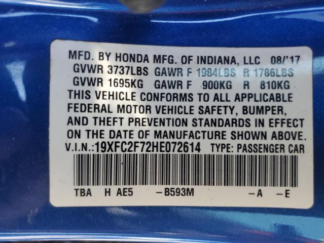 2017 HONDA CIVIC EX - 19XFC2F72HE072614