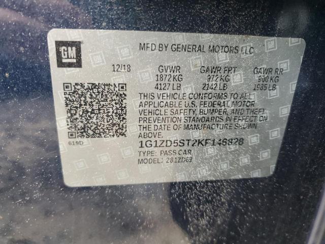 2019 CHEVROLET MALIBU LT - 1G1ZD5ST2KF146828