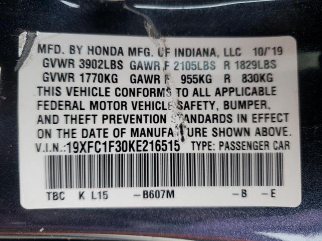2019 HONDA CIVIC EX - 19XFC1F30KE216515