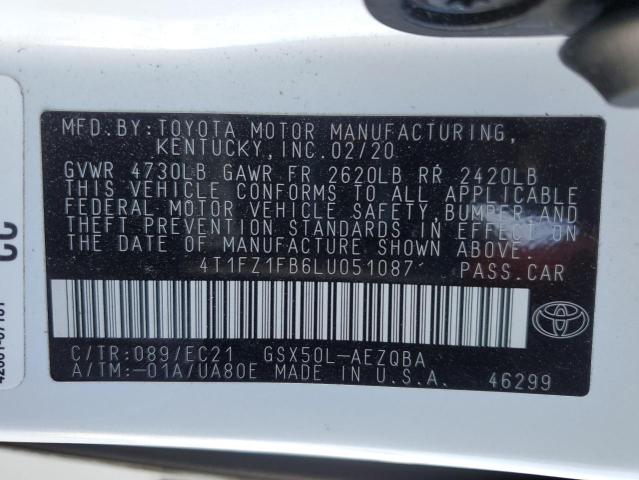 2020 TOYOTA AVALON XSE 4T1FZ1FB6LU051087