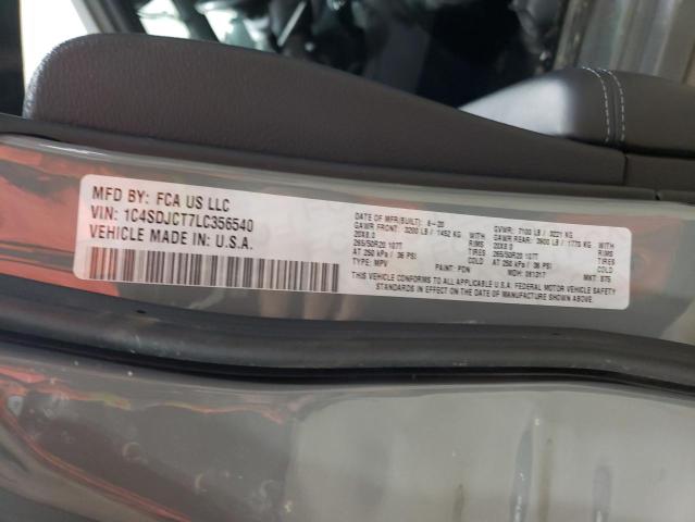 2020 DODGE DURANGO R/ - 1C4SDJCT7LC356540