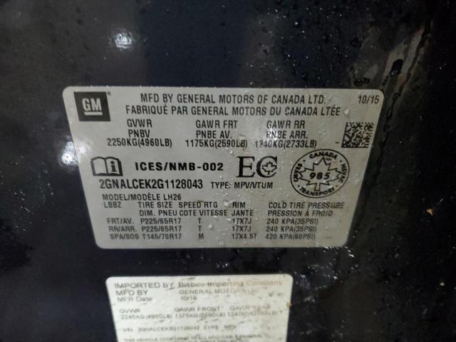 2016 CHEVROLET EQUINOX LT - 2GNALCEK2G1128043