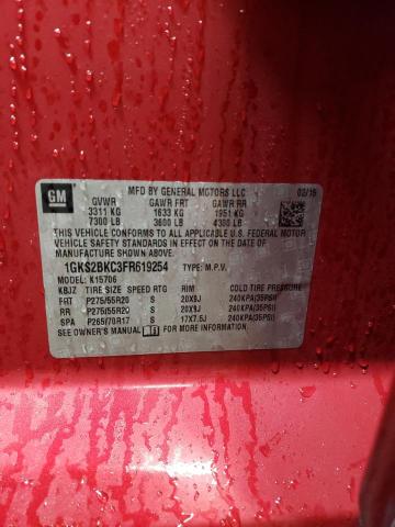 2015 GMC YUKON SLT 1GKS2BKC3FR619254