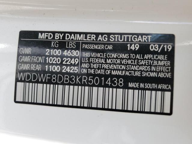 2019 MERCEDES-BENZ C 300 - WDDWF8DB3KR501438
